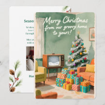 カスタマイズ可能なヴィンテージ フラット ホリデー カード