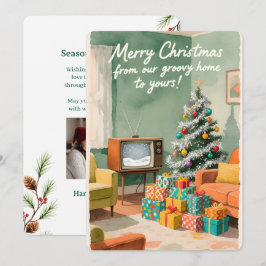 カスタマイズ可能なヴィンテージ フラット ホリデー カード