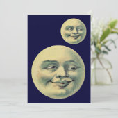 カスタマイズ可能なヴィンテージ ムーン 招待状 (スタンド正面)