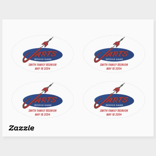 カスタマイズ可能なヴィンテージJartsステッカー 楕円形シール (シート)