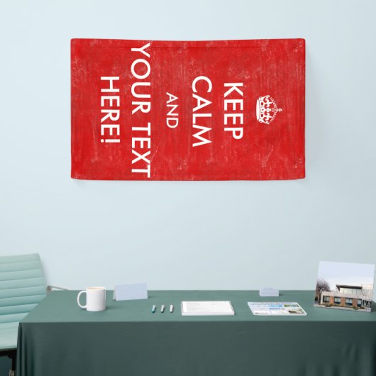 カスタマイズ可能なヴィンテージKeep Calm and Carry On 横断幕 (トレードショー)