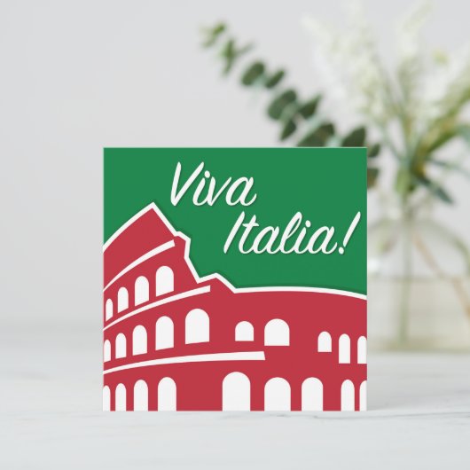 カスタマイズ可能なヴィヴァ・イタリア 愛国的なイタリア 招待状 (スタンド正面)