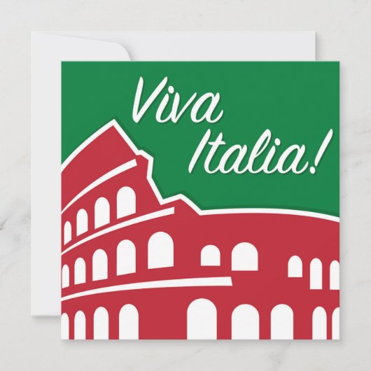 カスタマイズ可能なヴィヴァ・イタリア 愛国的なイタリア 招待状 (正面)