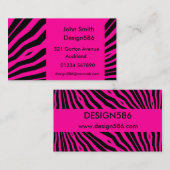 カスタマイズ可能な一流のショッキングピンクのシマウマのプリントビジネス 名刺 (正面/裏面)