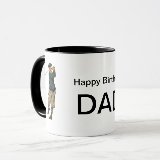 カスタマイズ可能な一流のヴィンテージの一見のゴルファーのゴルフマグ マグカップ (正面左)