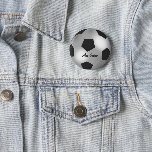 カスタマイズ可能な一流の銀製のサッカーボールボタンのバッジ 缶バッジ (インサイチュ)