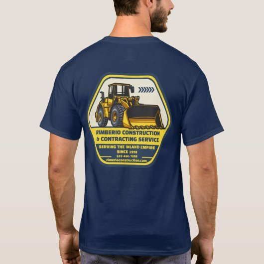 カスタマイズ可能な一般建設請負業 Tシャツ (裏面)