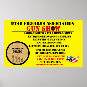 カスタマイズ可能な一般的な銃器ショーイベントの詳細アイコン ポスター