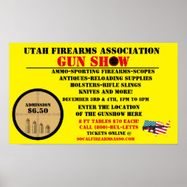 カスタマイズ可能な一般的な銃器ショーイベントの詳細アイコン ポスター