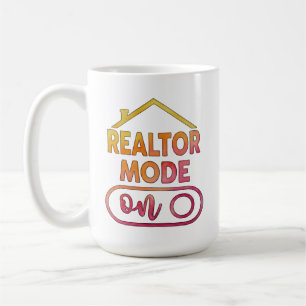 カスタマイズ可能な不動産エージェント向け「Realtor Mode On」コーヒーマグ ビジネスギフ コーヒーマグカップ