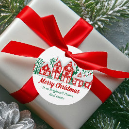 カスタマイズ可能な不動産会社クリスマスパーティー フェイバータグ