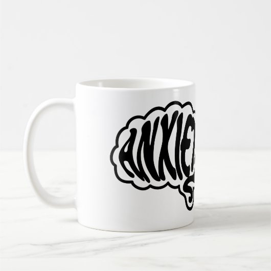 カスタマイズ可能な不安の脳 コーヒーマグカップ (左)