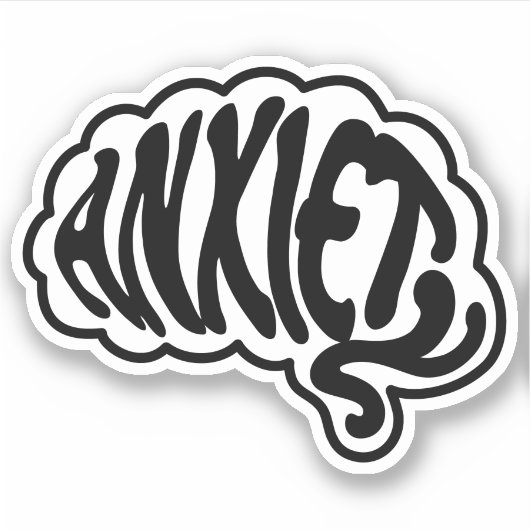 カスタマイズ可能な不安の脳 シール (正面)