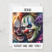 カスタマイズ可能な不気味なピエロ誕生日カード (正面)