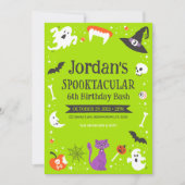 カスタマイズ可能な不気味な誕生日Bash 招待状 (正面)