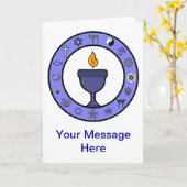 カスタマイズ可能な世界の宗教の聖餐杯UUのメッセージカード カード (黄色い花)