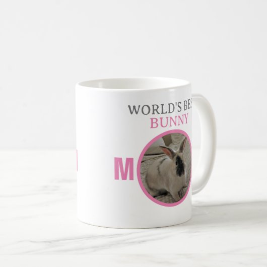 カスタマイズ可能な世界の最高のバニーママ写真コーヒーM コーヒーマグカップ (正面右)