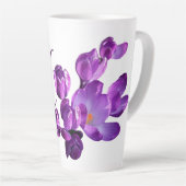 カスタマイズ可能な丘陵名パープルフローラトレンディーおもしろい カフェラテマグ (右アングル)