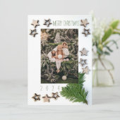 カスタマイズ可能な両面クリスマスフォトカード 招待状 (スタンド正面)