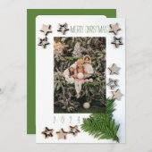 カスタマイズ可能な両面クリスマスフォトカード 招待状 (正面/裏面)