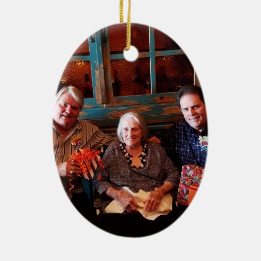 カスタマイズ可能な両面クリスマス装飾 セラミックオーナメント (裏面)