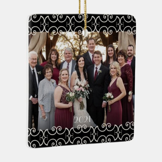 カスタマイズ可能な両面スエレガントクロール2枚の写真 セラミックオーナメント (右)