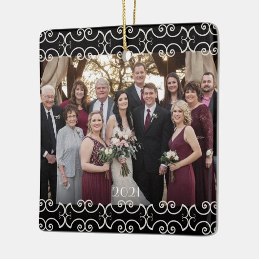 カスタマイズ可能な両面スエレガントクロール2枚の写真 セラミックオーナメント (左)