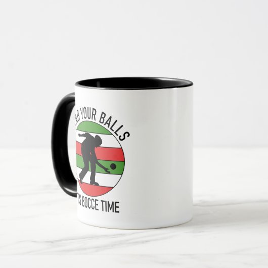 カスタマイズ可能な両面(名前)ボッチェボールマグイタリアン マグカップ (正面左)