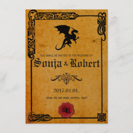 カスタマイズ可能な中世のケルト語結婚式招待状 招待状