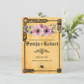 カスタマイズ可能な中世ケルト族の花の招待 招待状 (スタンド正面)