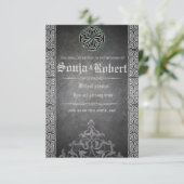 カスタマイズ可能な中世ケルト結婚式招待状 招待状 (スタンド正面)