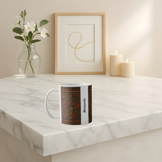 カスタマイズ可能な中世スタイル名デザインファイル コーヒーマグカップ