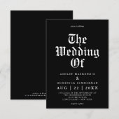 カスタマイズ可能な中世ブラックケルトゴシックウェディング 招待状 (正面/裏面)