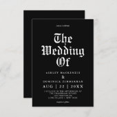 カスタマイズ可能な中世ブラックケルト結婚チック 招待状 (正面/裏面)