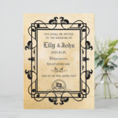 カスタマイズ可能な中世古い紙 招待状 (スタンド正面)