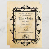 カスタマイズ可能な中世古い紙 招待状 (正面/裏面)