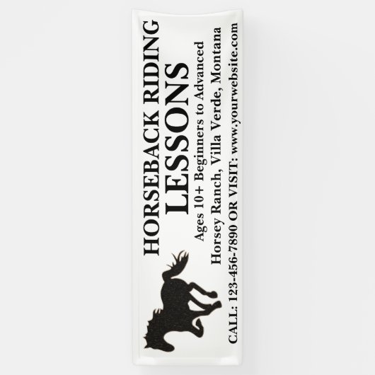 カスタマイズ可能な乗馬のレッスン旗の印 横断幕 (縦)