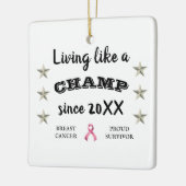 カスタマイズ可能な乳がんを克服した銀色の星 セラミックオーナメント (左)