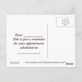 カスタマイズ可能な予約リマインダー ポストカード (裏面)