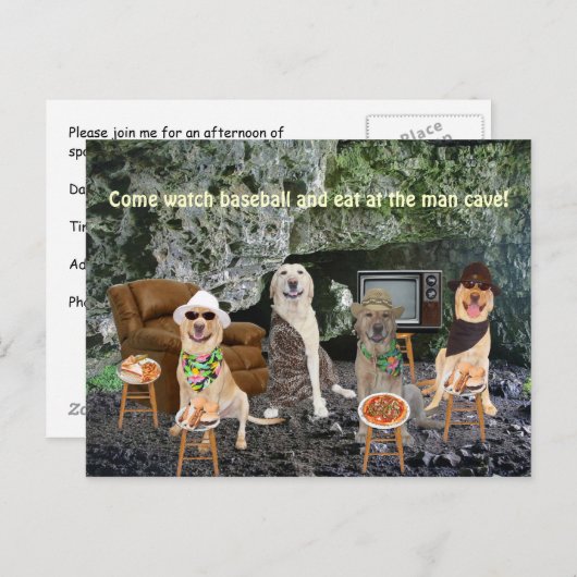 カスタマイズ可能な人の洞窟の招待状 インビテーションポストカード (正面/裏面)