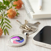 カスタマイズ可能な代名詞スパイラルジェンダー流体プライドフラグ キーホルダー (側面)