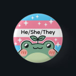 カスタマイズ可能な代名詞トランスジェンダー国旗のカエル 缶バッジ<br><div class="desc">お表現前の指音はピンで誇らしくお前カスタマイズの代名詞に合わせて自由に。LGBTQ の同盟国や発言を望む個人に最適!🌟</div>