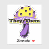 カスタマイズ可能な代名詞ノンバイナリプライドキノコ シール (シート)