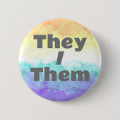 カスタマイズ可能な代名詞Boho Genderfaunプライドフラグ 缶バッジ (正面)