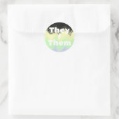 カスタマイズ可能な代名詞Groovy Cassgenderプライドフラグ ラウンドシール (バッグ)