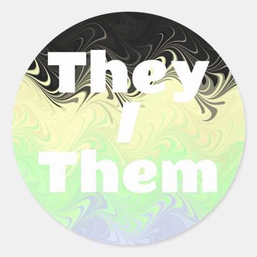 カスタマイズ可能な代名詞Groovy Cassgenderプライドフラグ ラウンドシール (正面)