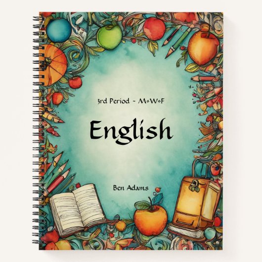 カスタマイズ可能な件名ノートブック ノートブック (正面)