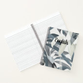 カスタマイズ可能な件名 – 青いCordyline Friticosa ノートブック (内部)