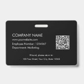 カスタマイズ可能な企業ロゴ モダンID バッジ (裏面)