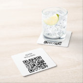 カスタマイズ可能な企業展示会QRコードを開く スクエアペーパーコースター (インサイチュ)